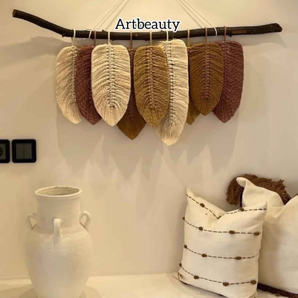 قیمت ارزان دیوارکوب برگ مکرومه مدل دلارام