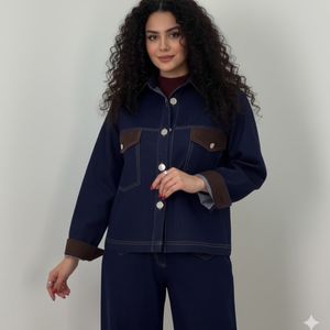 مشخصات کت و شلوار جین  دو رنگ طرحی فوق العاده