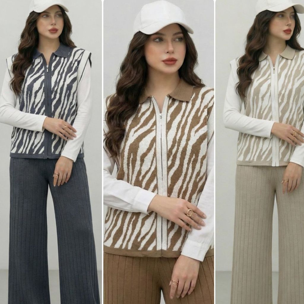 مشخصات جلیقه وشلوار زبرا بافت