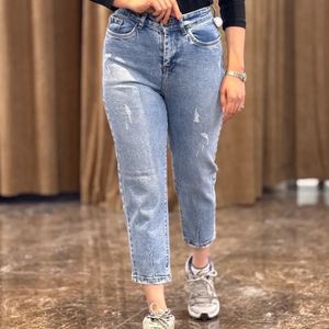 شلوار جین مام فیت درجه یک