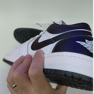 خرید اینترنتی قیمت کتونی مردانه جردن 1 سفید مشکی