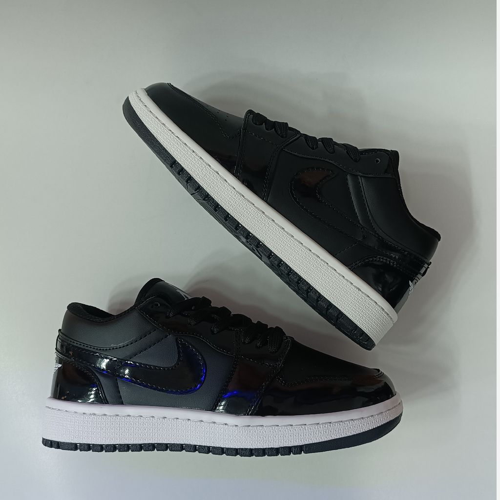 قیمت کتونی مردانه جردن 1 ورنی مشکی کیفیت بالا