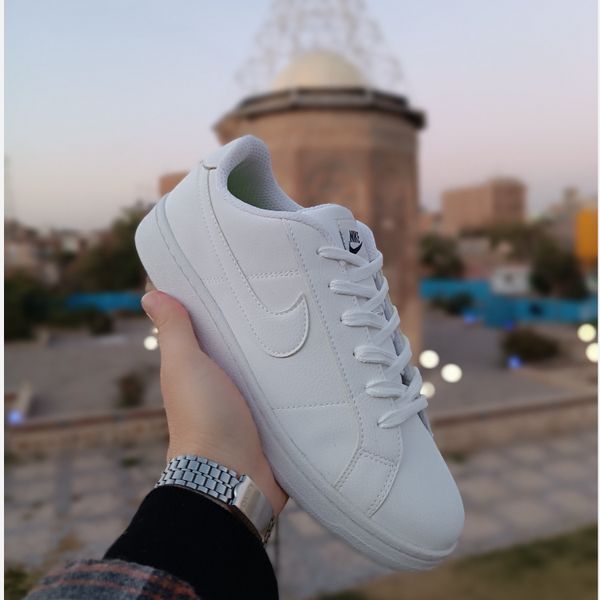 کتونی ونس مردانه تمام سفید نایک کورت رویال 2 کیفیت بالا(زیره لاستیک)