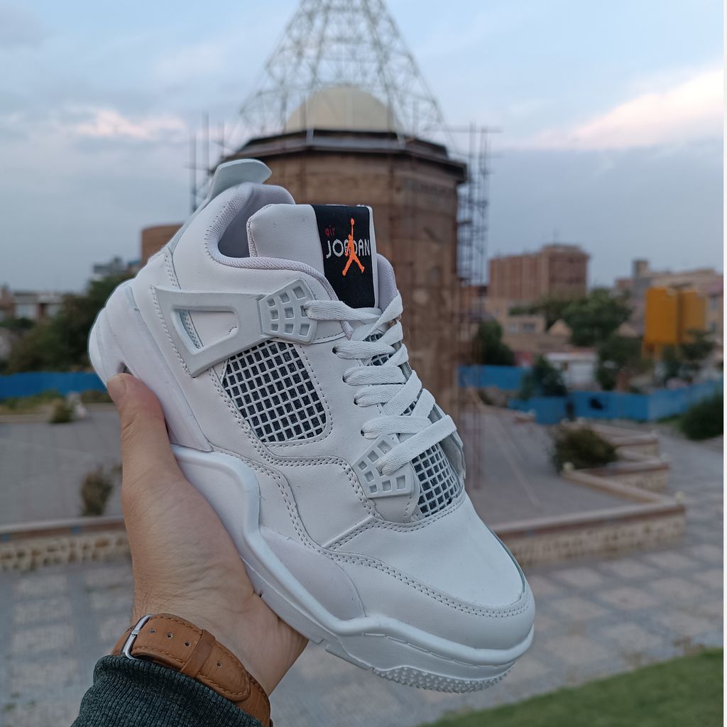 خرید اینترنتی قیمت کتونی مردانه جردن چهار 4 سفید کیفیت بالا