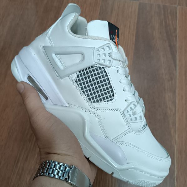 کتونی مردانه جردن چهار 4 سفید کیفیت بالا