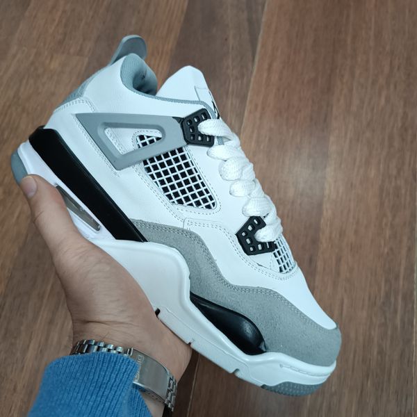 کتونی مردانه جردن 4 چهار سفید طوسی