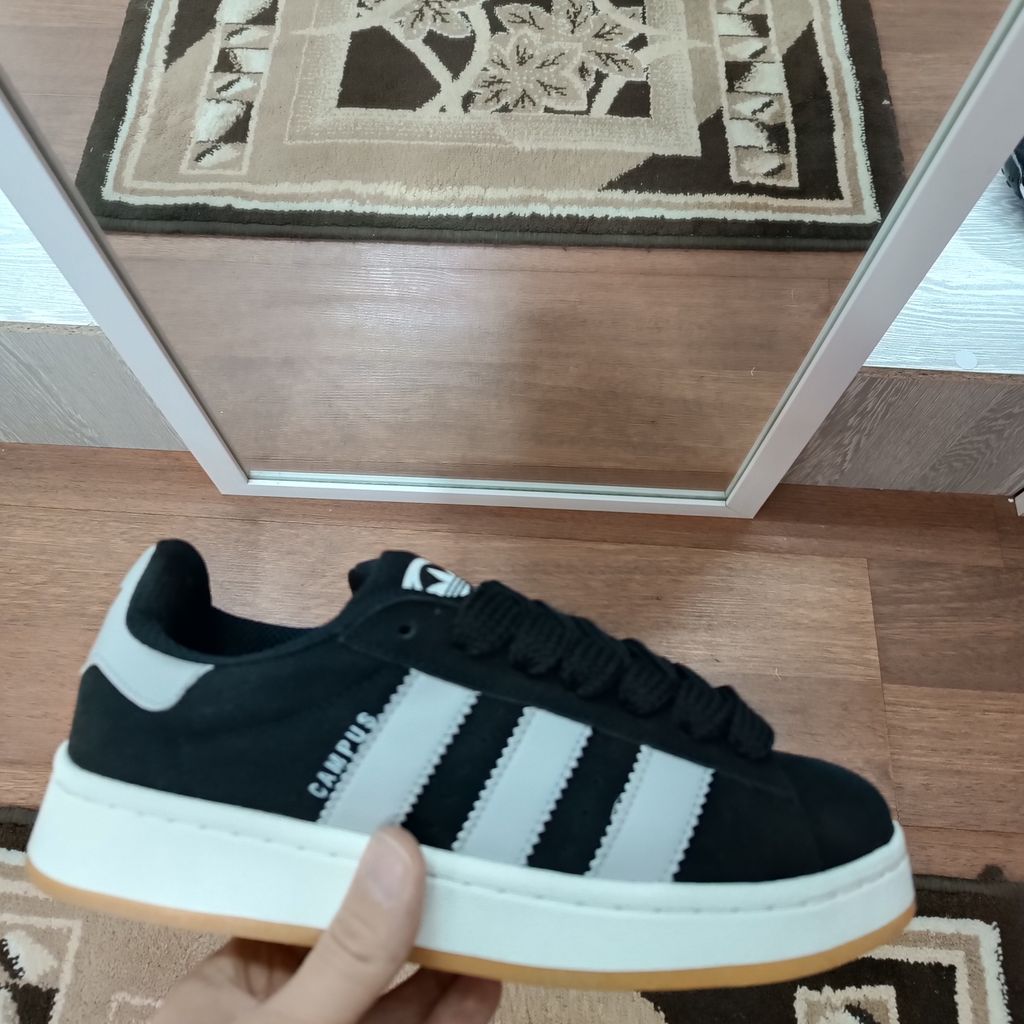 خرید اینترنتی قیمت کتونی مردانه آدیداس کامپوس کیفیت بالا مشکی طوسی