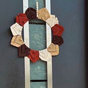 قاب اینه مکرومه مدل رنگین کمونی