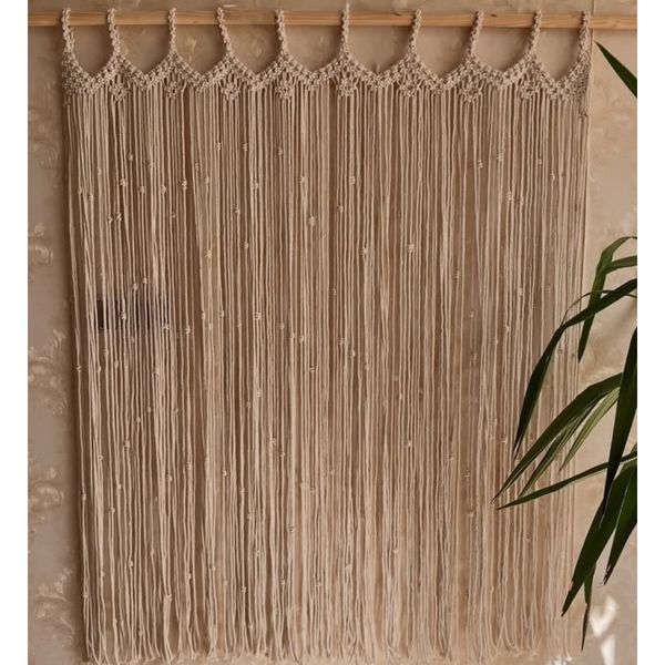 پرده مکرومه اویز مدل نگین