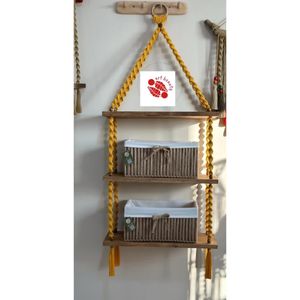 شلف چوبی مکرومه دکوری مدل ملودی