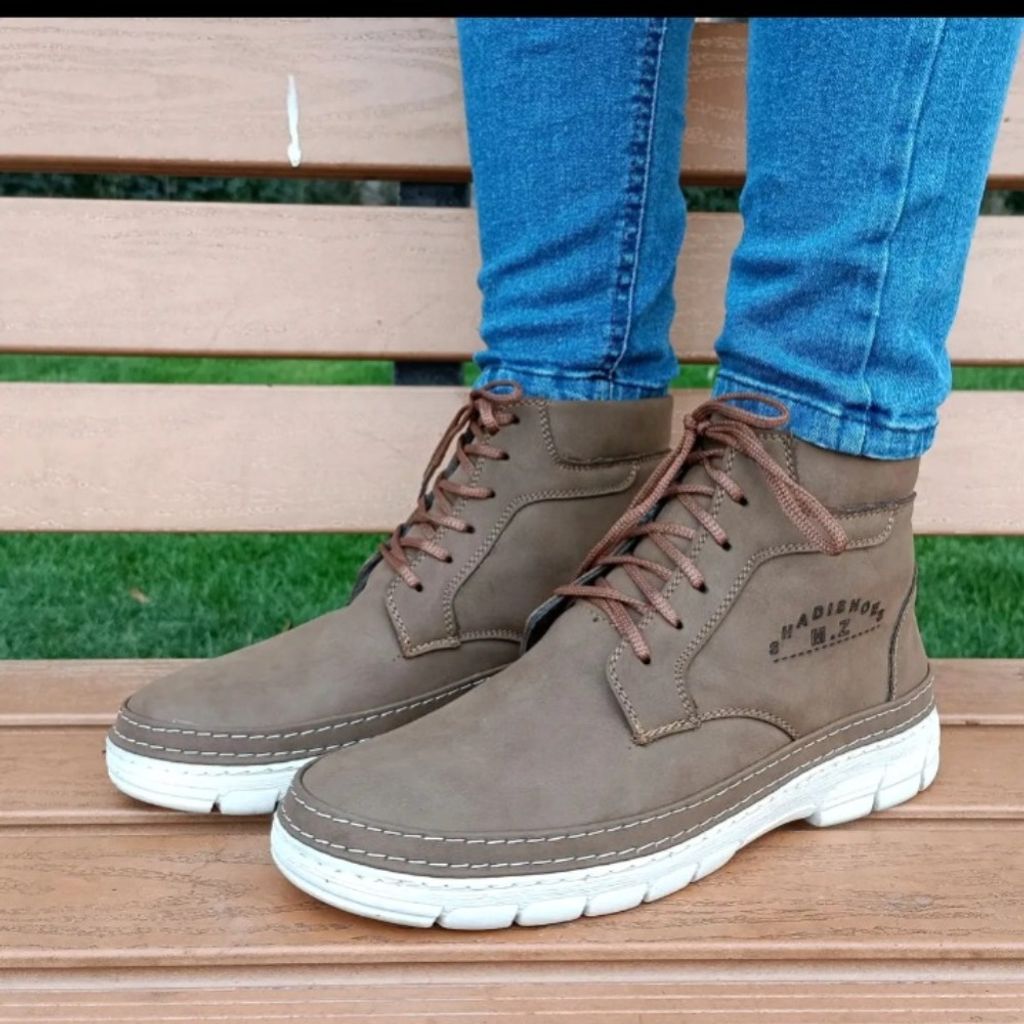 فروش اینترنتی نیم بوت مردانه بندی رنگ سدری سایز 40 تا 44
