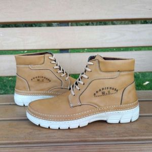 قیمت ارزان نیم بوت مردانه بندی رنگ خردلی سایز 40 تا 44