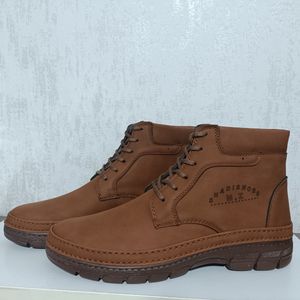 خرید اینترنتی نیم‌بوت مردانه بندی رنگ حنایی سایز 40 تا 44