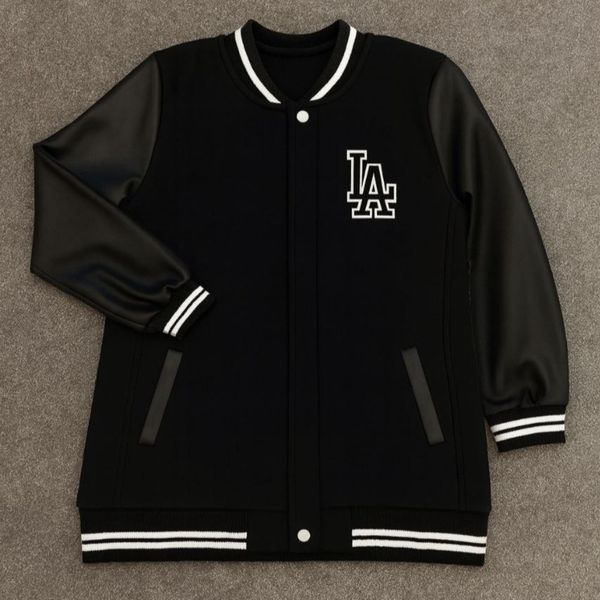 مانتو آستین چرم بیسبالی