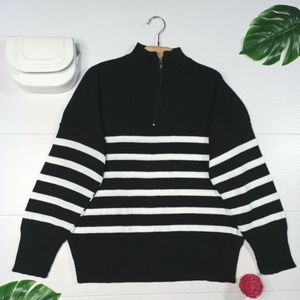 خرید آنلاین بلوز بافت پینترستی زیپی