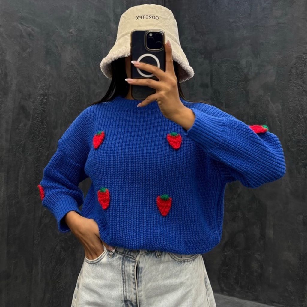 فروش اینترنتی بلوز بافت توت فرنگی