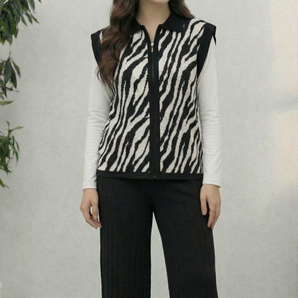 فروش اینترنتی جلیقه و شلوار زبرا بافت