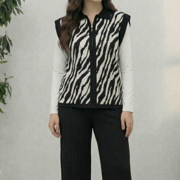 جلیقه و شلوار زبرا بافت