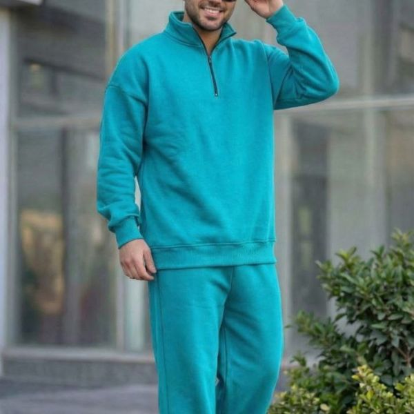 ست سوییشرت نیم زیپ و شلوار اسپرت