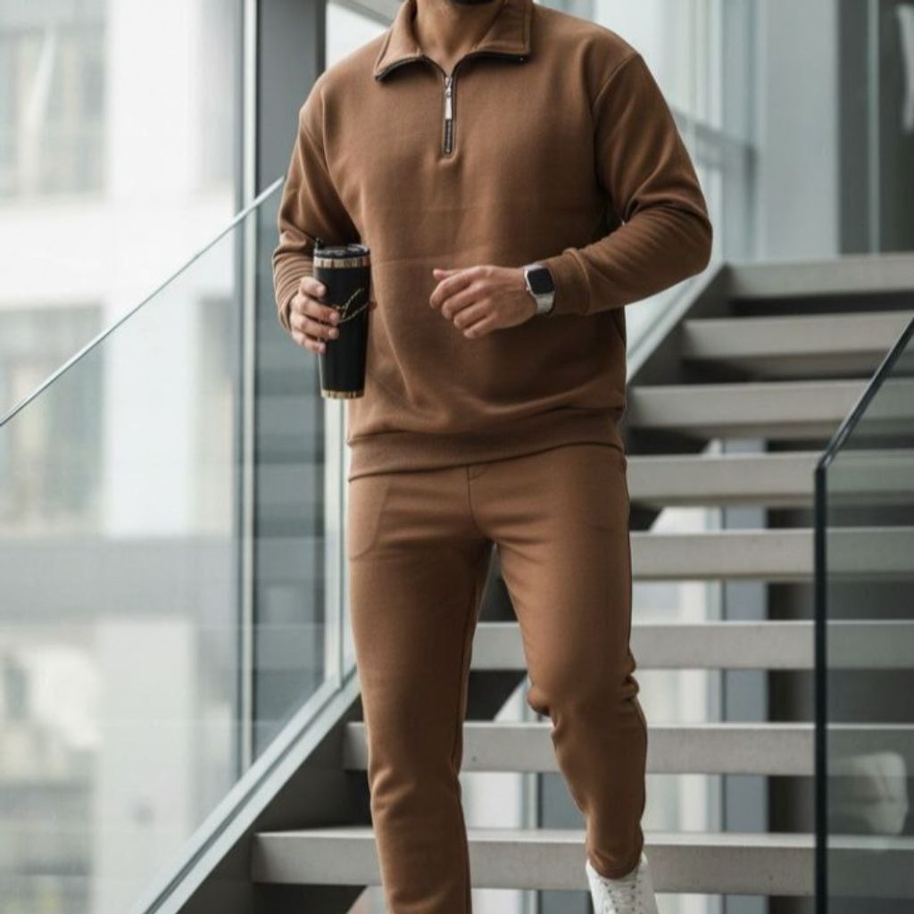 خرید اینترنتی ست سوییشرت نیم زیپ و شلوار اسپرت