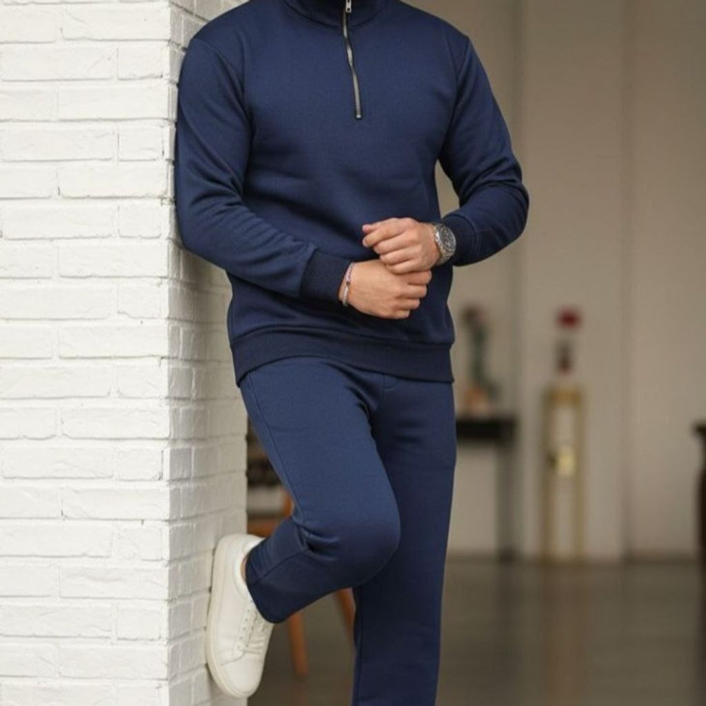خرید آنلاین ست سوییشرت نیم زیپ و شلوار اسپرت