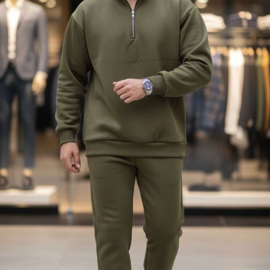 خرید اینترنتی ست سوییشرت نیم زیپ و شلوار اسپرت