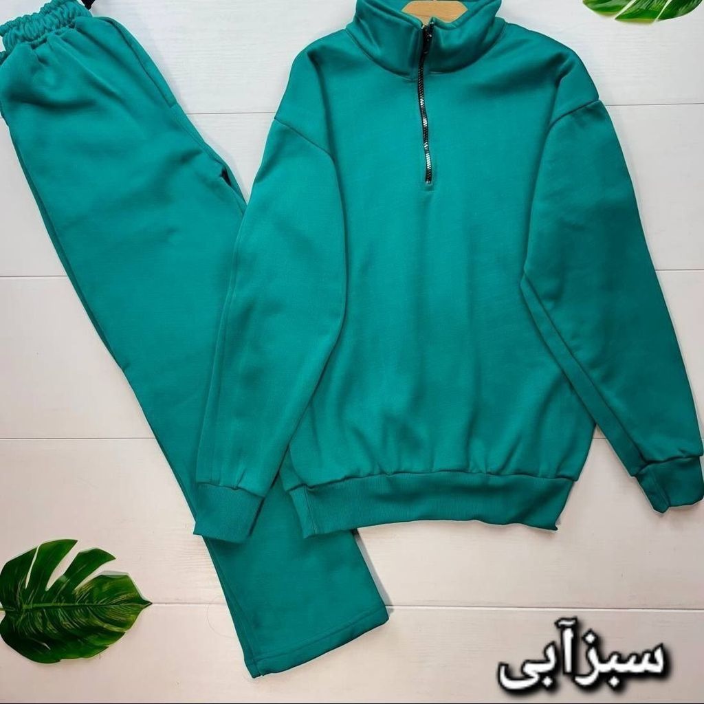 خرید آنلاین ست سوییشرت نیم زیپ و شلوار اسپرت