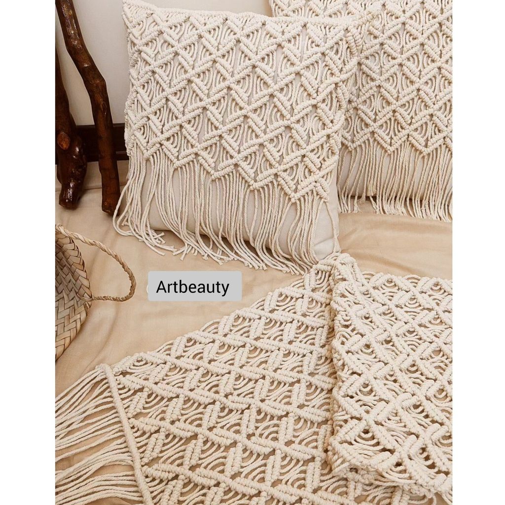 قیمت ست رانر با دو عدد کاور کوسن مکرومه