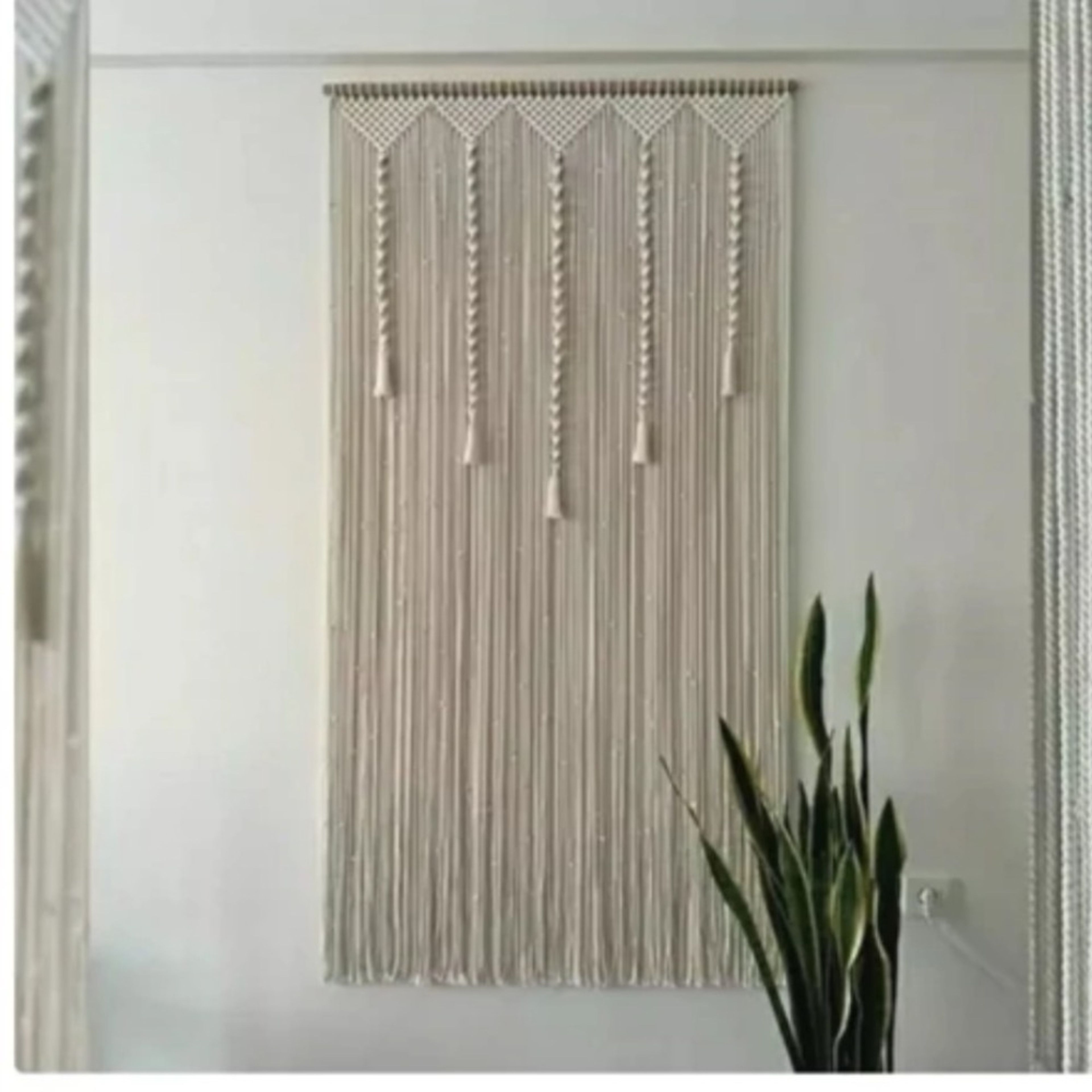 خرید اینترنتی پرده مکرومه بافی مدرن طرح پیچی