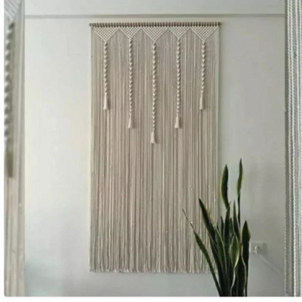 پرده مکرومه بافی مدرن طرح پیچی