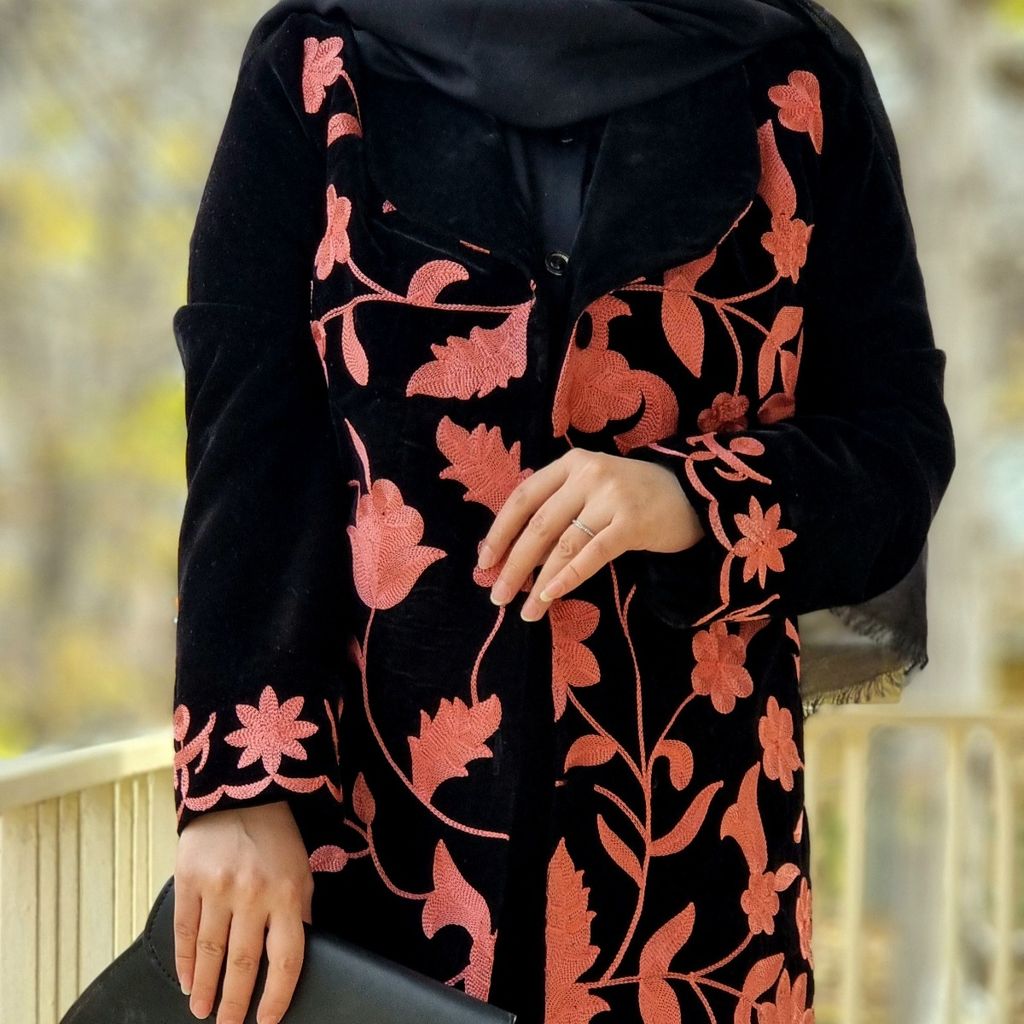 خرید آنلاین مانتو مخمل مجلسی زنانه