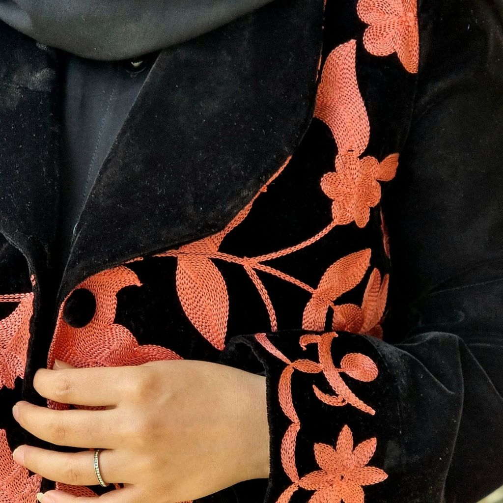 خرید انلاین مانتو مخمل مجلسی زنانه