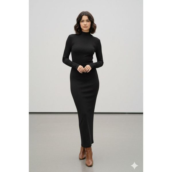 ماکسی کبریتی زنانه یقه ایستاده