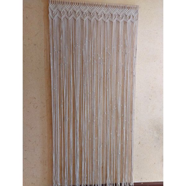 پرده مکرومه بافی مدل طاووس