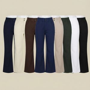 شلوار نیم بگ کتان رنگی