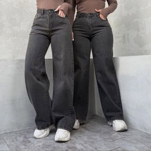 شلوار بگ جین ذغالی سایز 30 تا 34