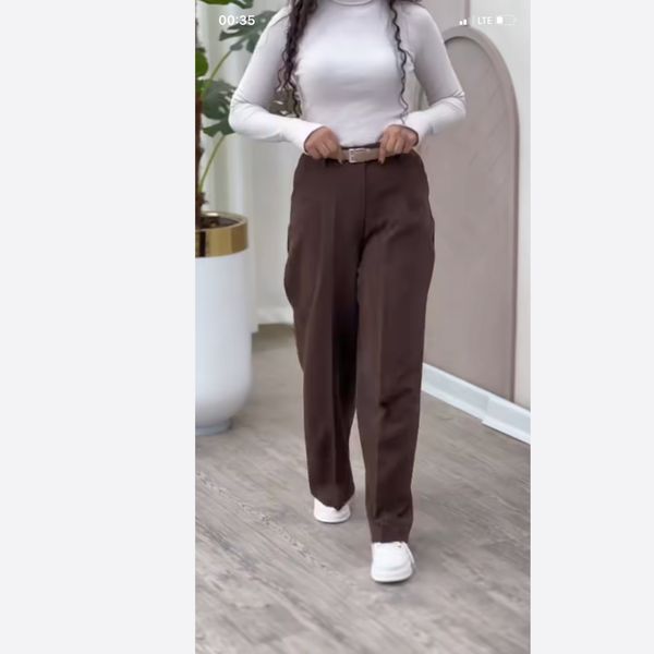 شلوار بگ مازراتی قهوه ای سرمه ای مشکی کرم  زیپ و دکمه کمربند خور