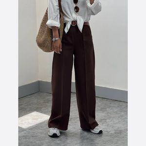 شلوار زنانه بگ مازراتی پشت کش قهوه ای سوخته