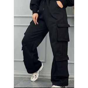 شلوار کارگو کتان کش مدل دار سایزبندی