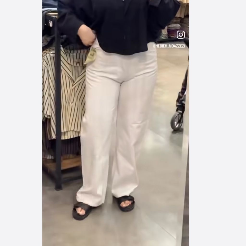 خرید اینترنتی قیمت شلوار بگ کتان سفید سایز 36 تا 52