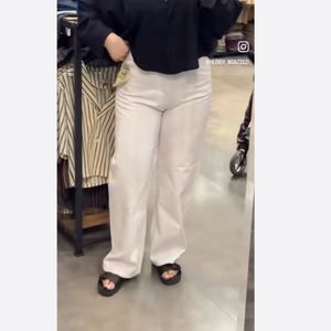 شلوار بگ کتان سفید سایز 36 تا 52