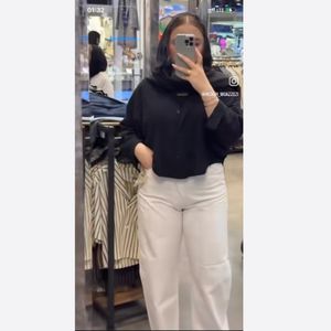 خرید اینترنتی قیمت شلوار بگ کتان سفید سایز 36 تا 52