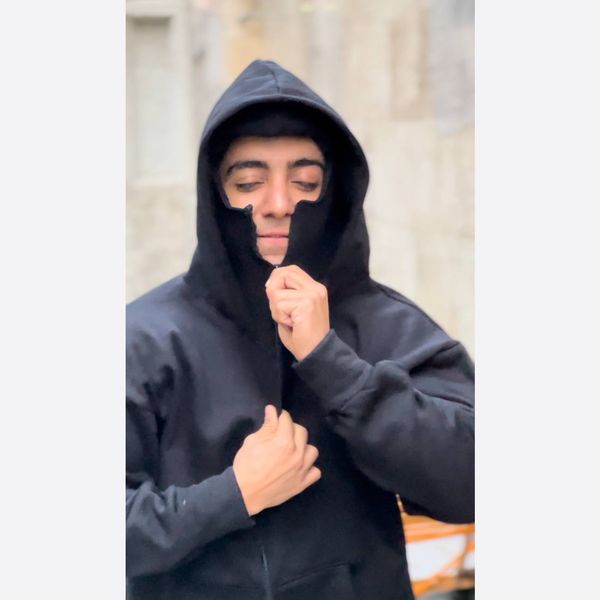 هودی نینجا دخترانه و پسرانه مشکی و سفید