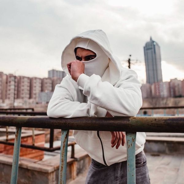 هودی نینجا دخترانه و پسرانه مشکی و سفید