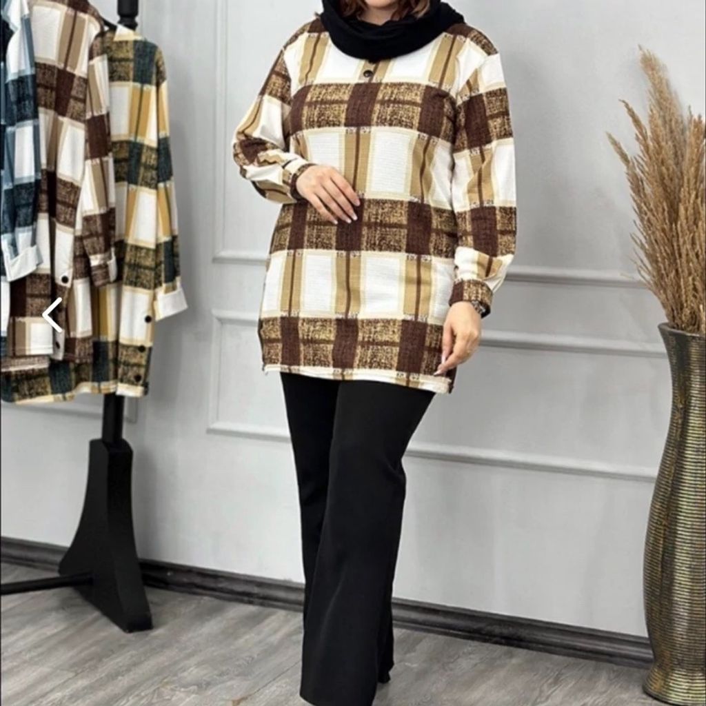 خرید انلاین مانتو چهارخونه زنانه 