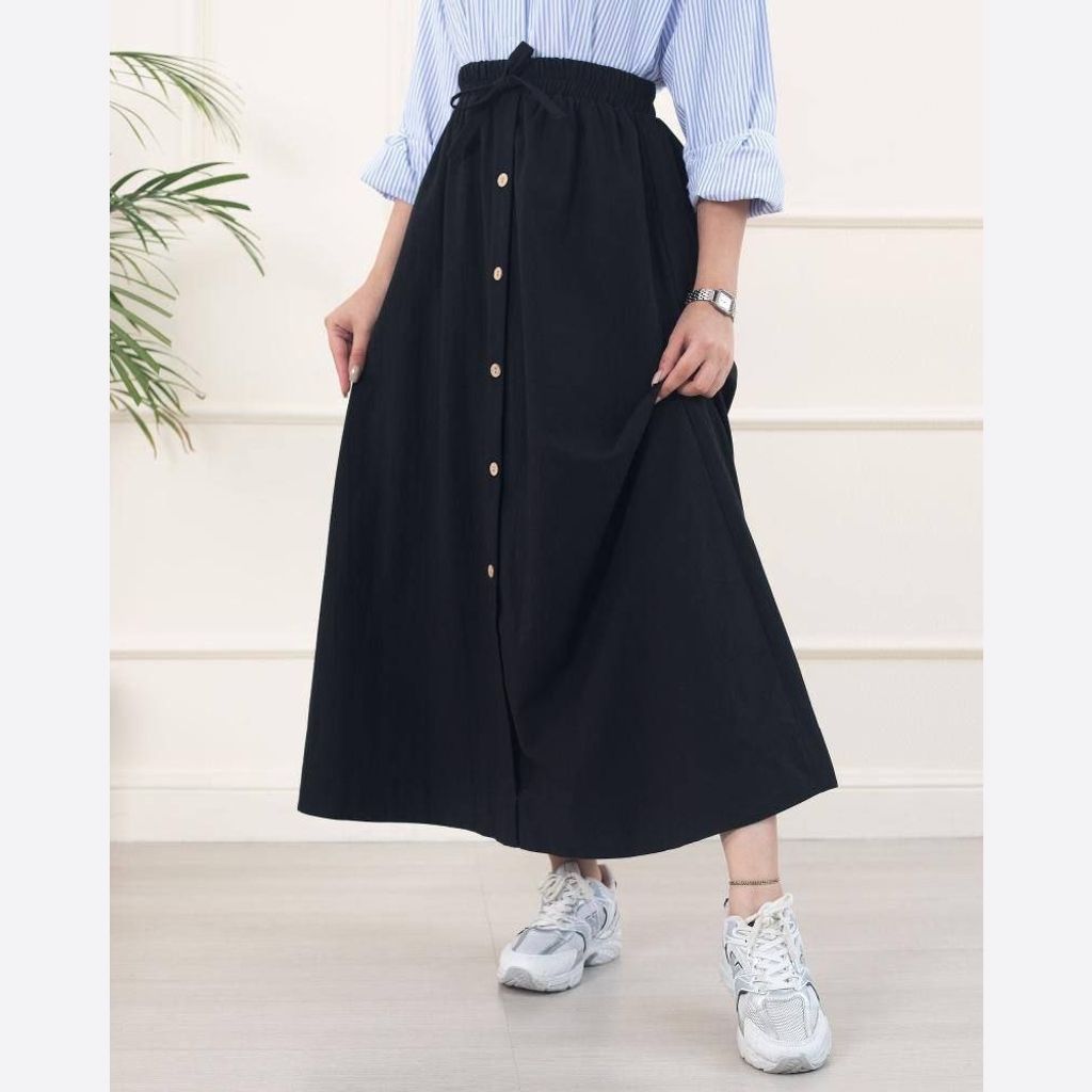 خرید اینترنتی قیمت دامن زنانه جلو دکمه کمرکش