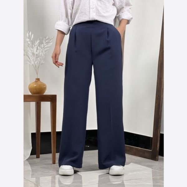 شلوار بگ مازراتی پیله خور جیب دار مشکی و سرمه ای