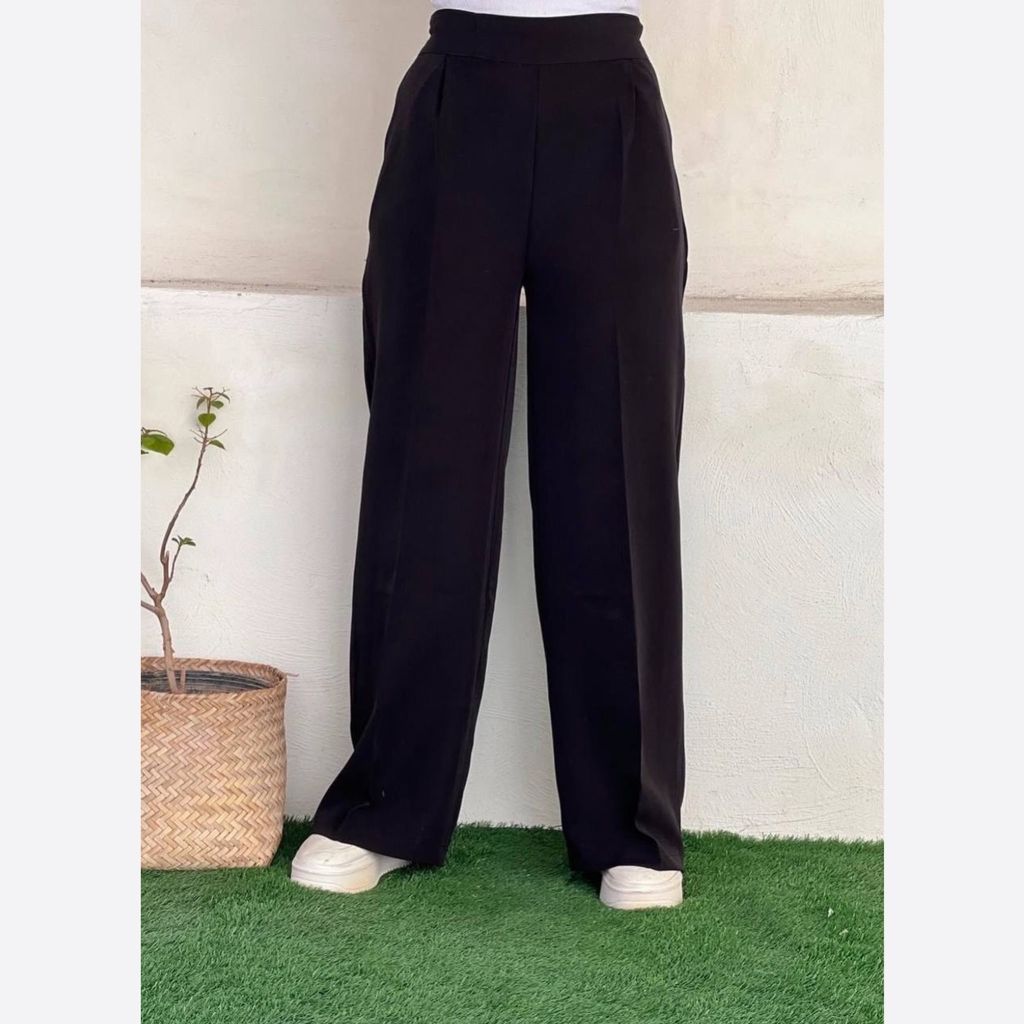 خرید اینترنتی قیمت شلوار گشاد مازراتی مشکی جیب دار قد استاندارد (سایز 34 تا 60 )