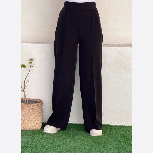 شلوار گشاد مازراتی مشکی جیب دار قد استاندارد (سایز 34 تا 60 )