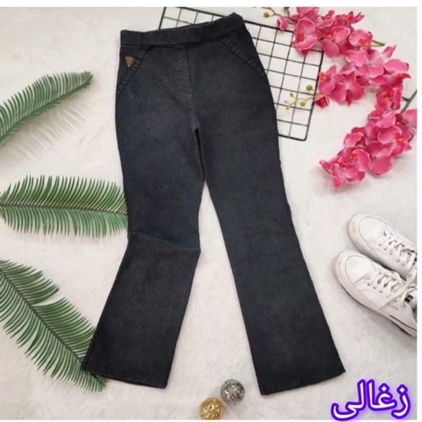 شلوار جین نیل مشکی دمپاگشاد سایزبزرگ